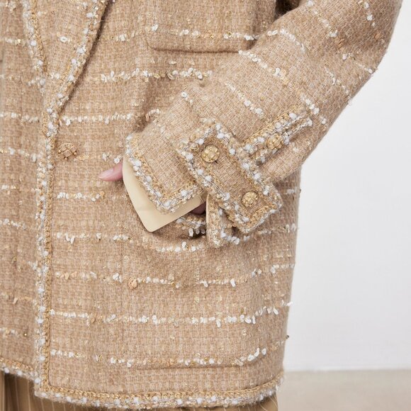 CHICJOC “Florence Sunset” Couture Tweed Coat – Size 36 - Picture 12 of 16